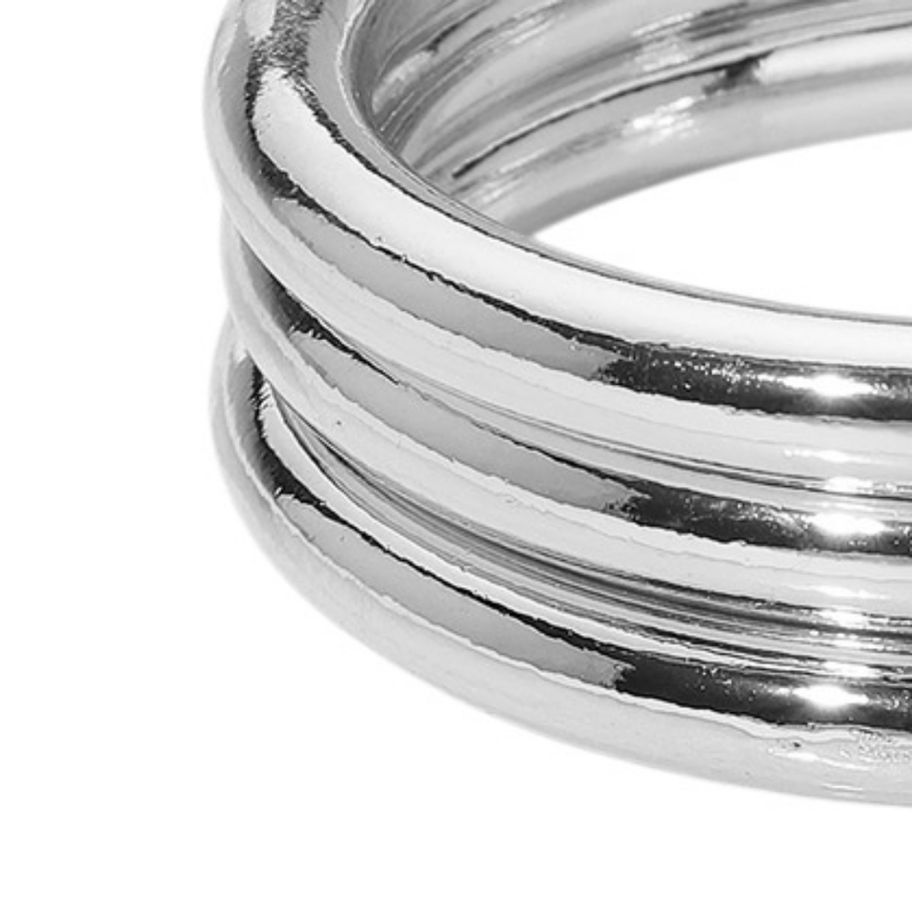 iFashionBox Silver Stackable Bangle Bracelet Set - Picture 3 of 4